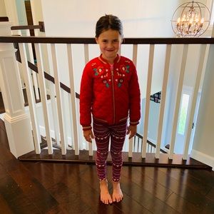 Girls Raspberry Quilted Bomber Jacket